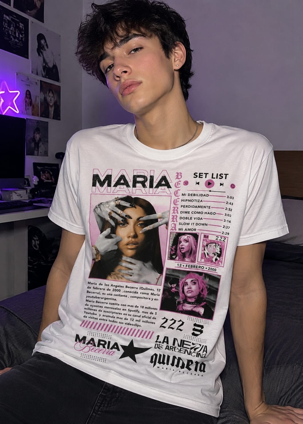 (art:rh02)maria Becerra  Remera Algodón - Imagen 3