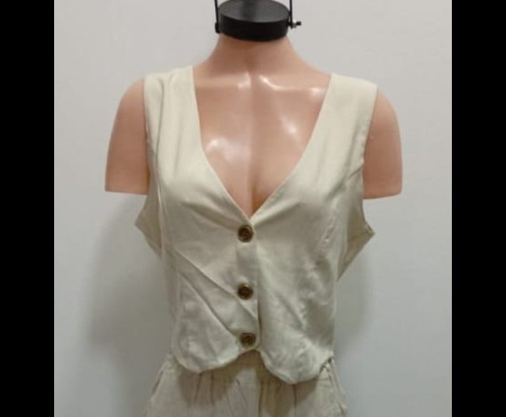 Chaleco Sastrero de Tela Lino Premium con Spandex Talle del 2 al 6 - Imagen 3