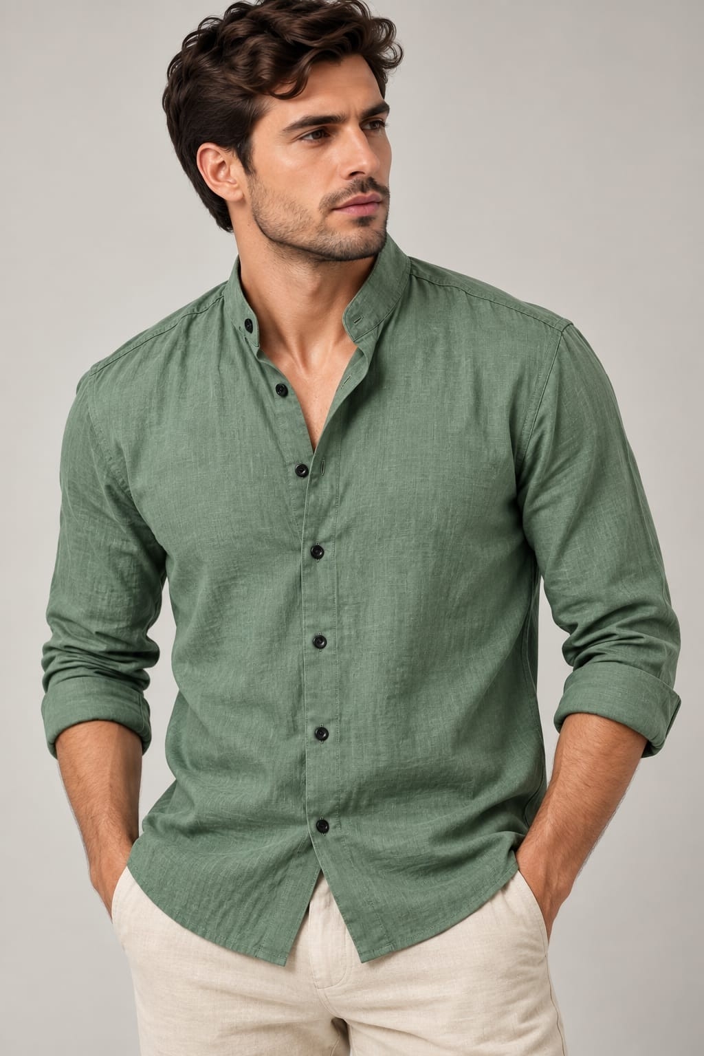 Camisas de Lino Cuello Mau - Imagen 2