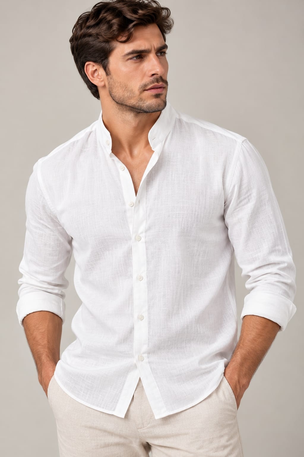 Camisas de Lino Cuello Mau - Imagen 3