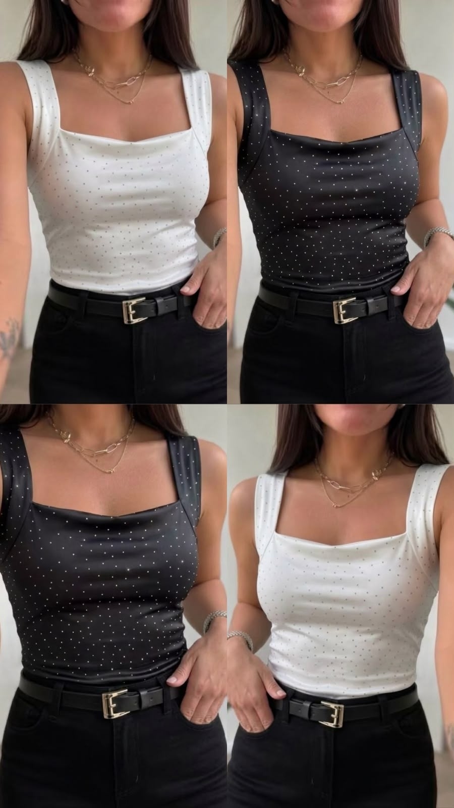 Musculosa Escote Cuadrado con Strass - Imagen 2