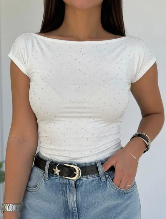 Remera Bote con Strass