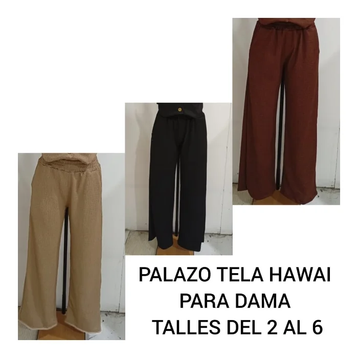 Palazo de Tela Hawai Premium para Dama Talles del 2 al 6
