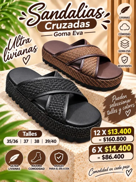 Sandalias Cruzadas / Goma Eva / Livanas