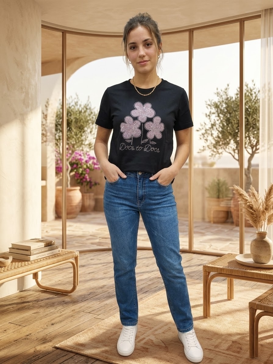 Remera Strass/estampada - Imagen 2