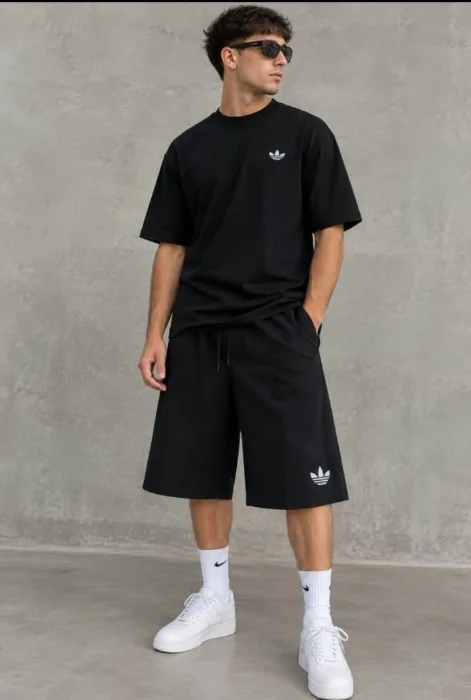 Conjuntos Hombre Lycra Oversize Más Remera Algodón Peinado Logo Chico