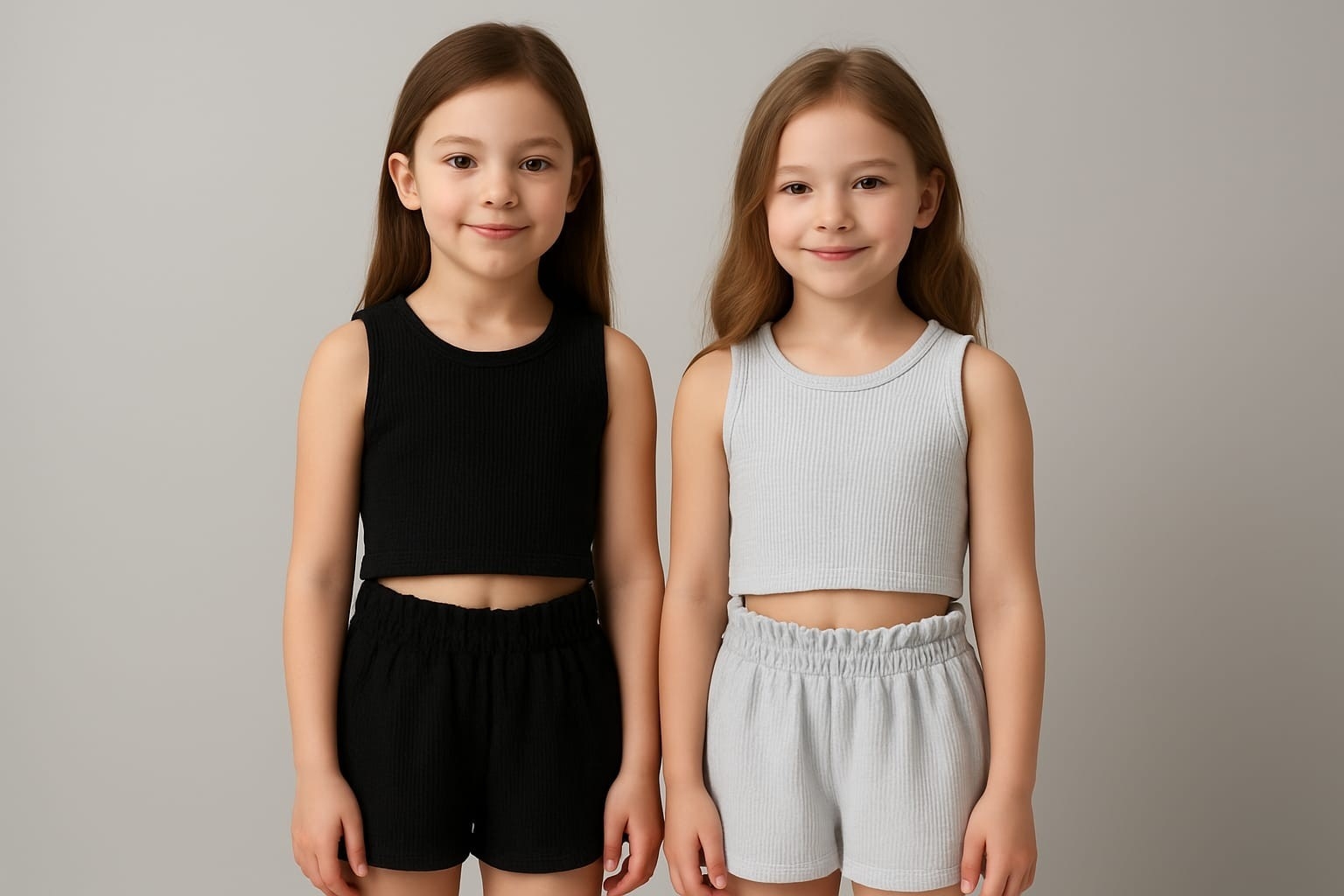 Conjuntos Wafle Nena Musculosa Más Short Campana - Imagen 2
