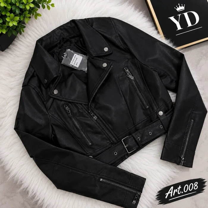 Campera Eco Cuero Yd Negro