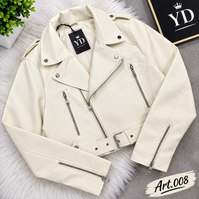Campera Eco Cuero Yd Blanco