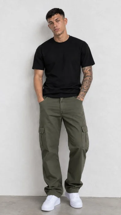 Pantalon Cargo Gabardina
