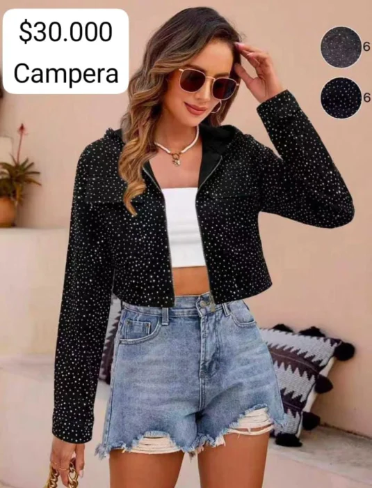 Campera Importada con Piedras Brillo