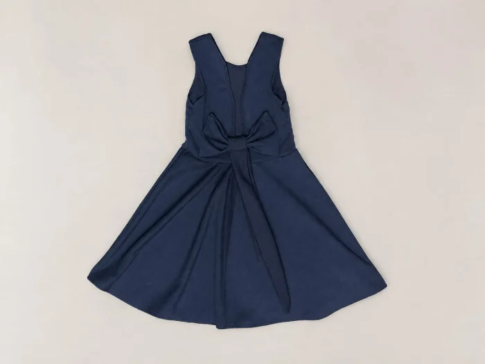Vestidos Crep Liso con Moño Atras