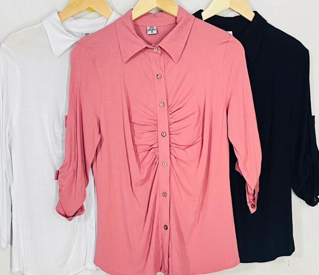 Camisa con Frunce Lino Elástizado - Imagen 3