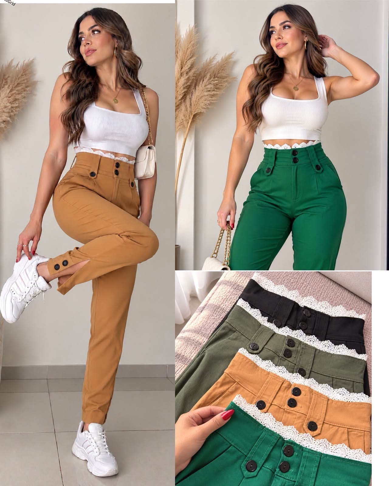 Pantalón con Puntilla y Botones - Imagen 3