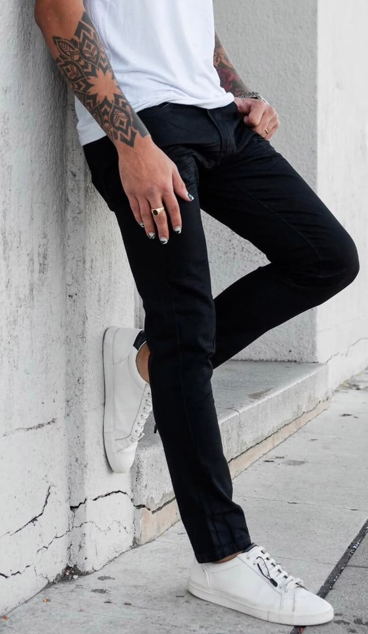 Pantalon Jeans Elastizado Negro Semi Chupin - Imagen 2