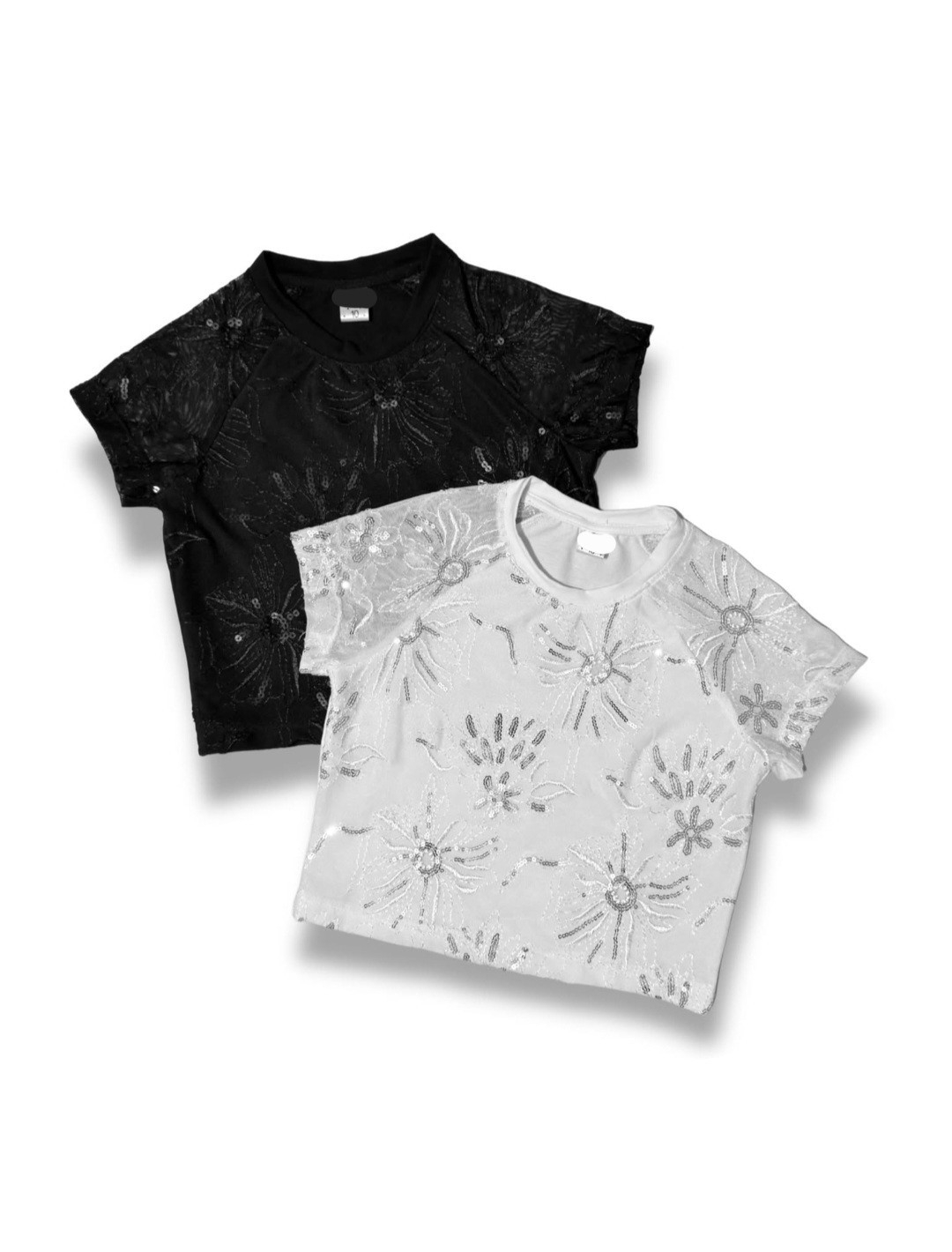 Remera  Algodón Lycra Tull Conlentejuelas - Imagen 2