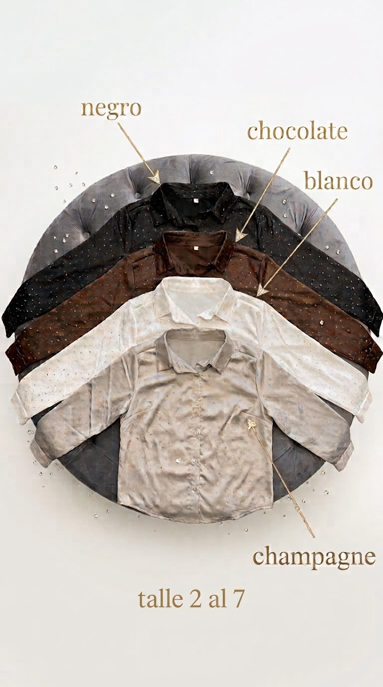 Camisa de Satén con Brillos - Imagen 8