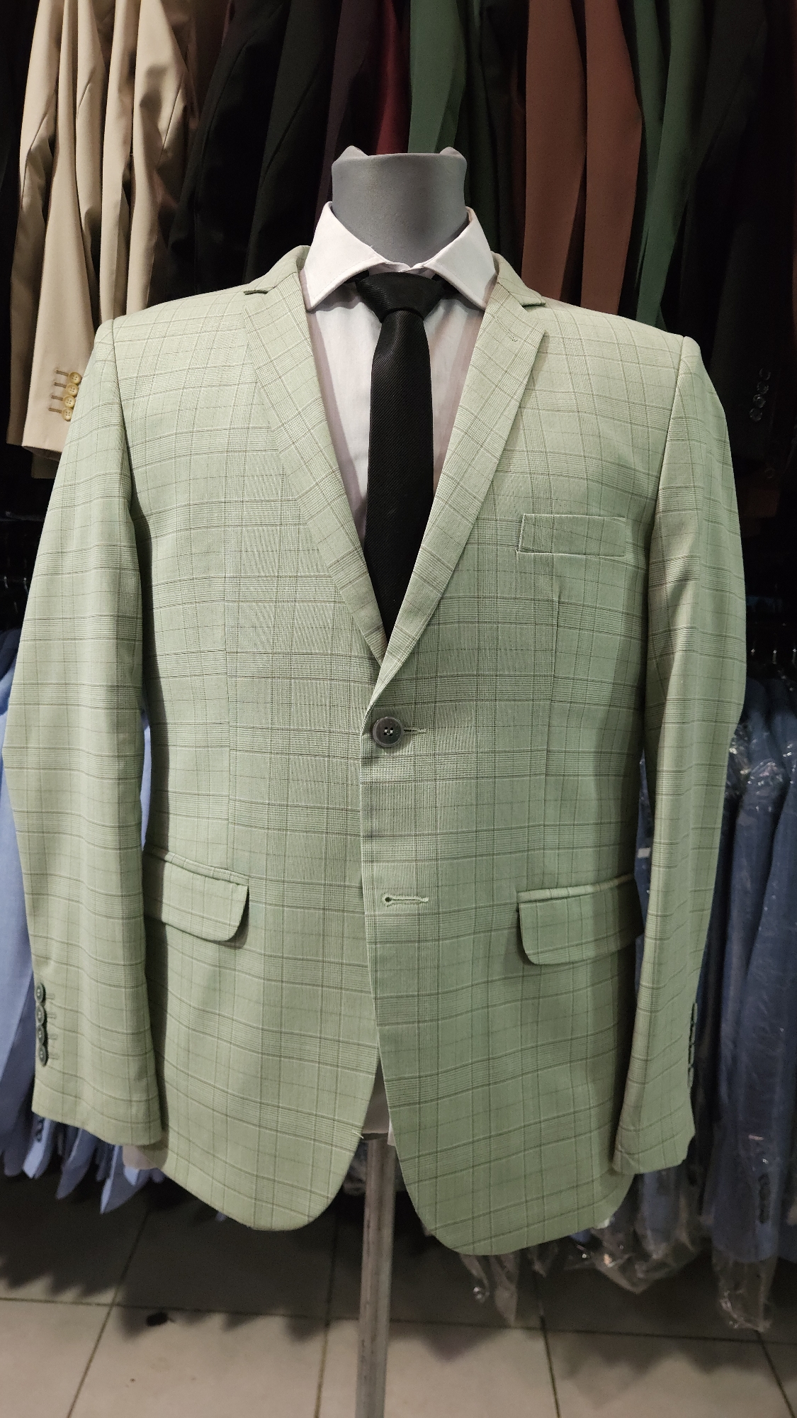 Traje de Hombre 3 Piezas S'100 Verde a  Cuadros - Imagen 5