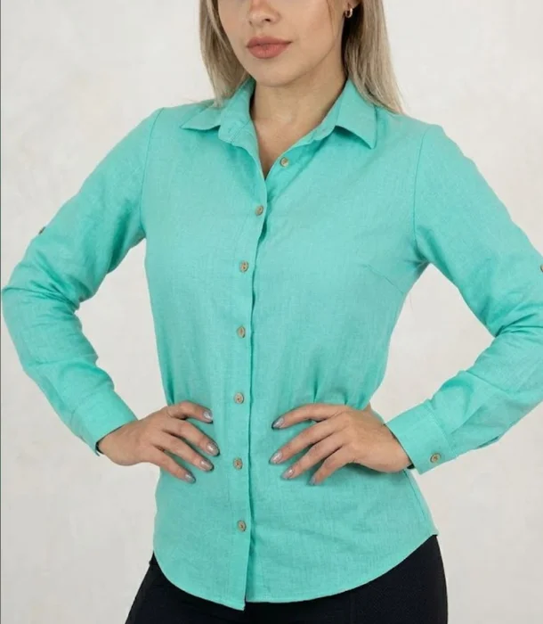 Camisa de Lino Elástizada
