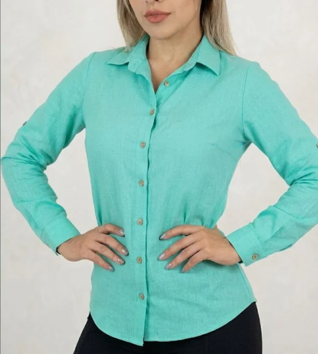 Camisa de Lino Elástizada