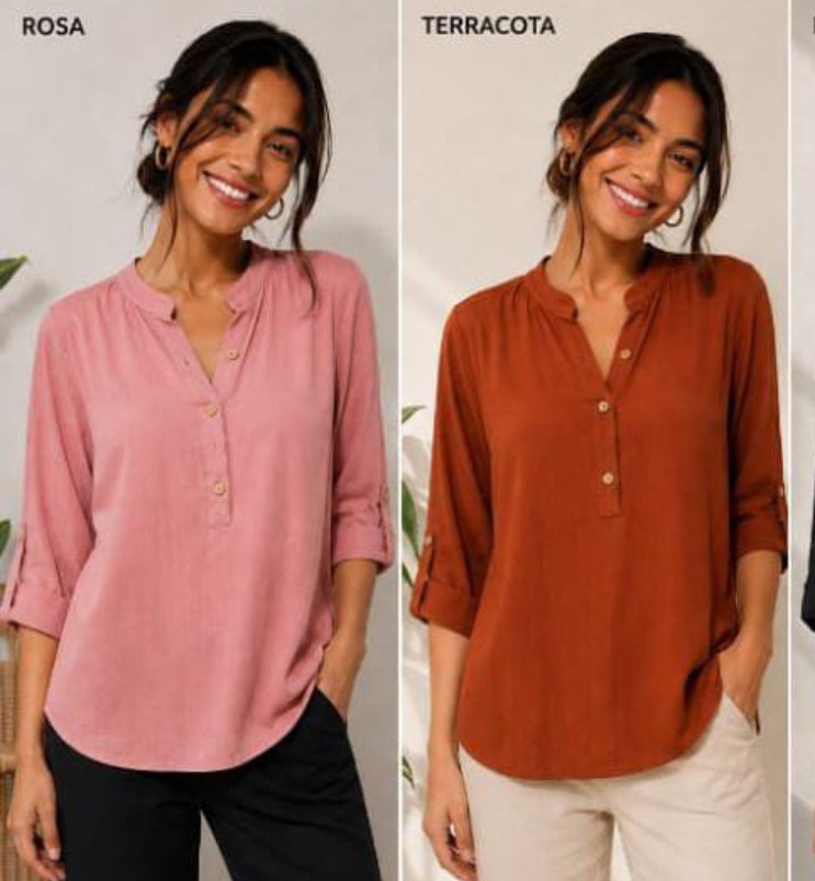 Camisa Cuello Maho Camisola Lino - Imagen 6