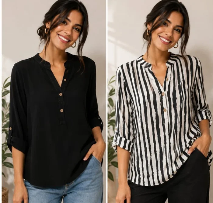 Camisa Camisola Blusa Cuello Maho