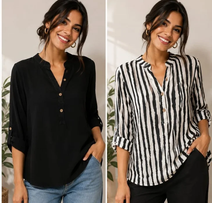 Blusa Cuello Maho Lino - Imagen 3