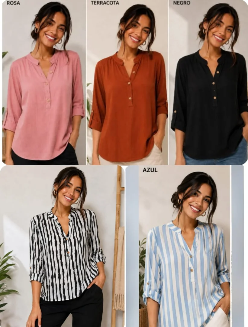 Blusa Cuello Maho Lino - Imagen 5