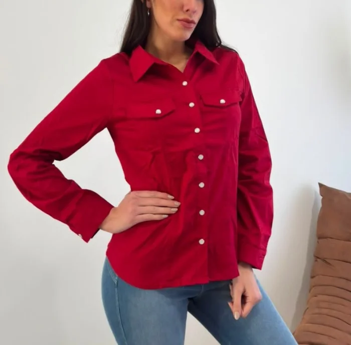 Camisa Uniforme de Poplin Elastizado
