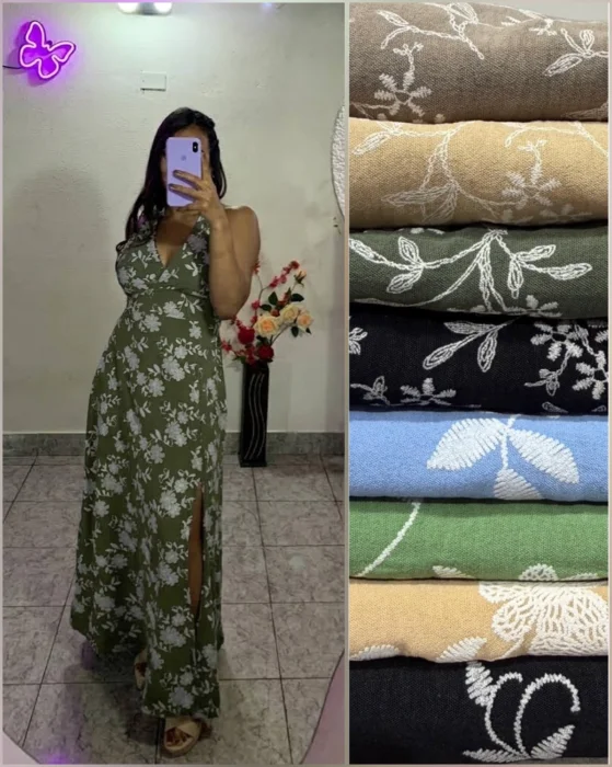 Vestido Anais Estampado (vestido Largo - Cey - Tajo)