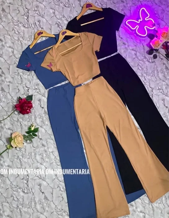 Conjunto Sabrina (top - Oxford - Pantalón)