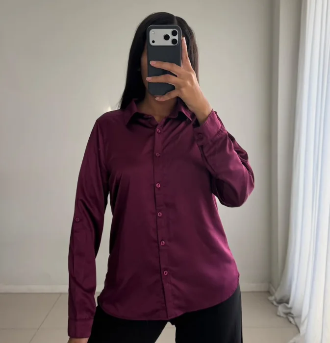 Camisa de Satén de Mujer