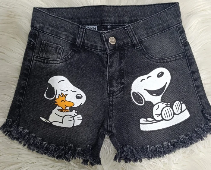 Short Playero Gris Nevado Snopy Juvenil