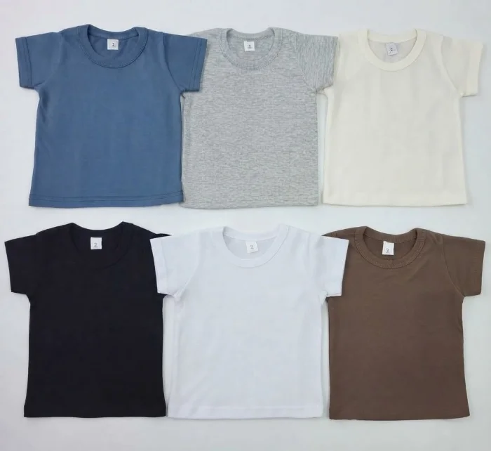Remeras Lisas de Bebés Algodón Jersey Peinado