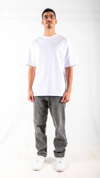 Remera Oversize Blanca Lisa Hombre Jersey