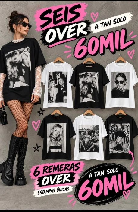 Combo Remeras Over Sepia