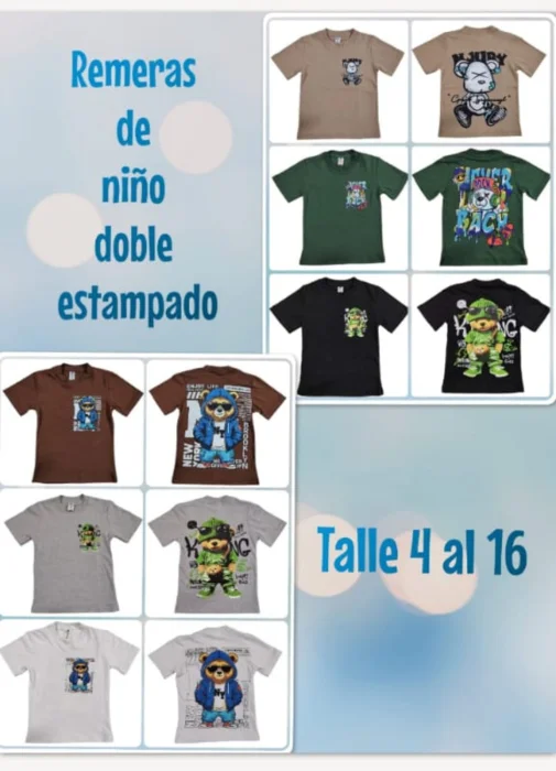 Remera Doble Estampado Nene