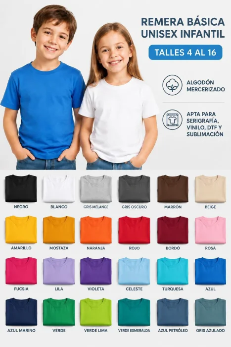 Remeras de Algodon Mercerizado