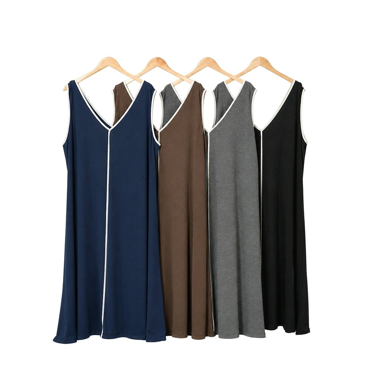 Vestido Largo de Modal Viscosa con Vivo - Imagen 3