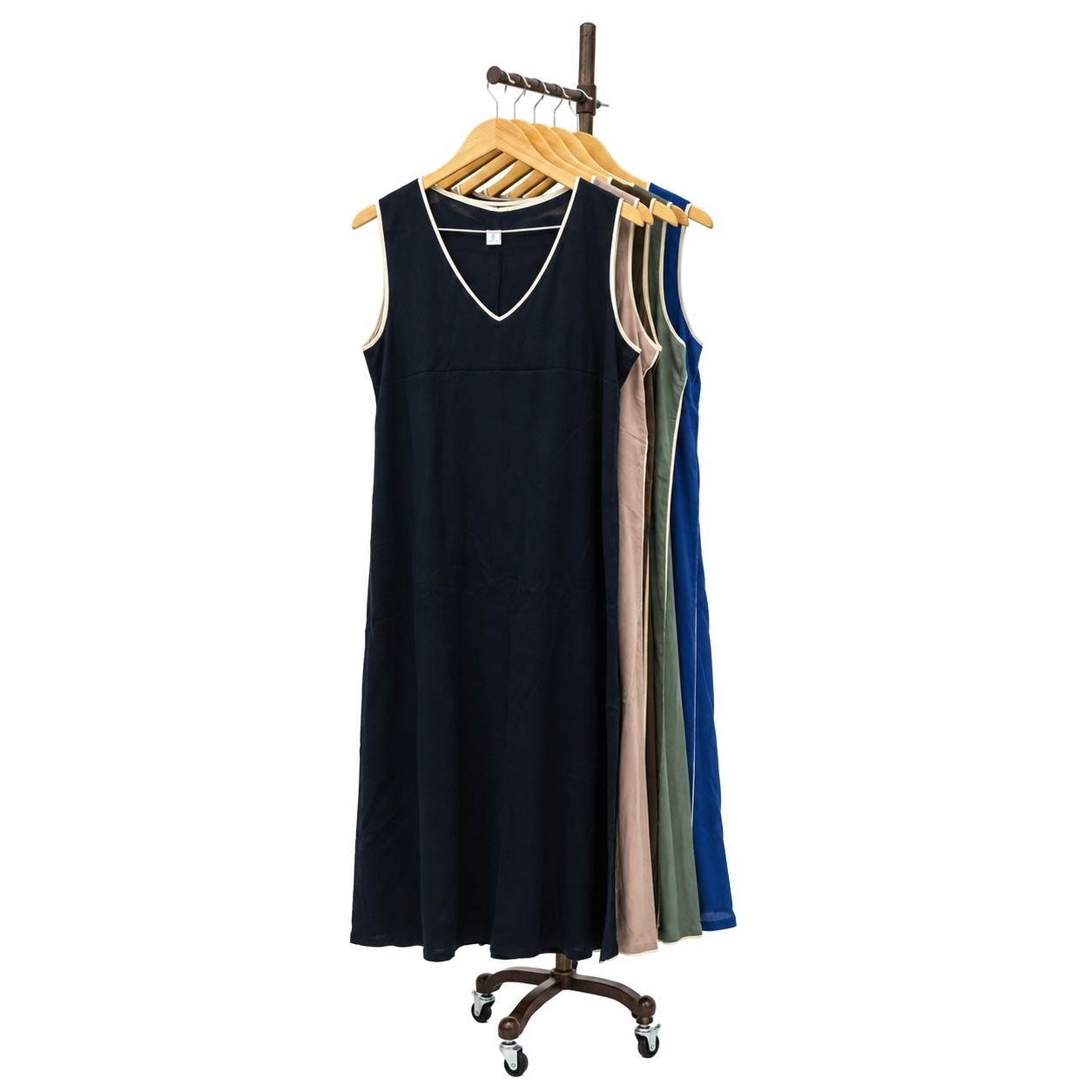 Vestido Largo de Lino con Vivo - Imagen 3