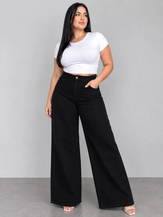 Wide Leg Negro Rigido