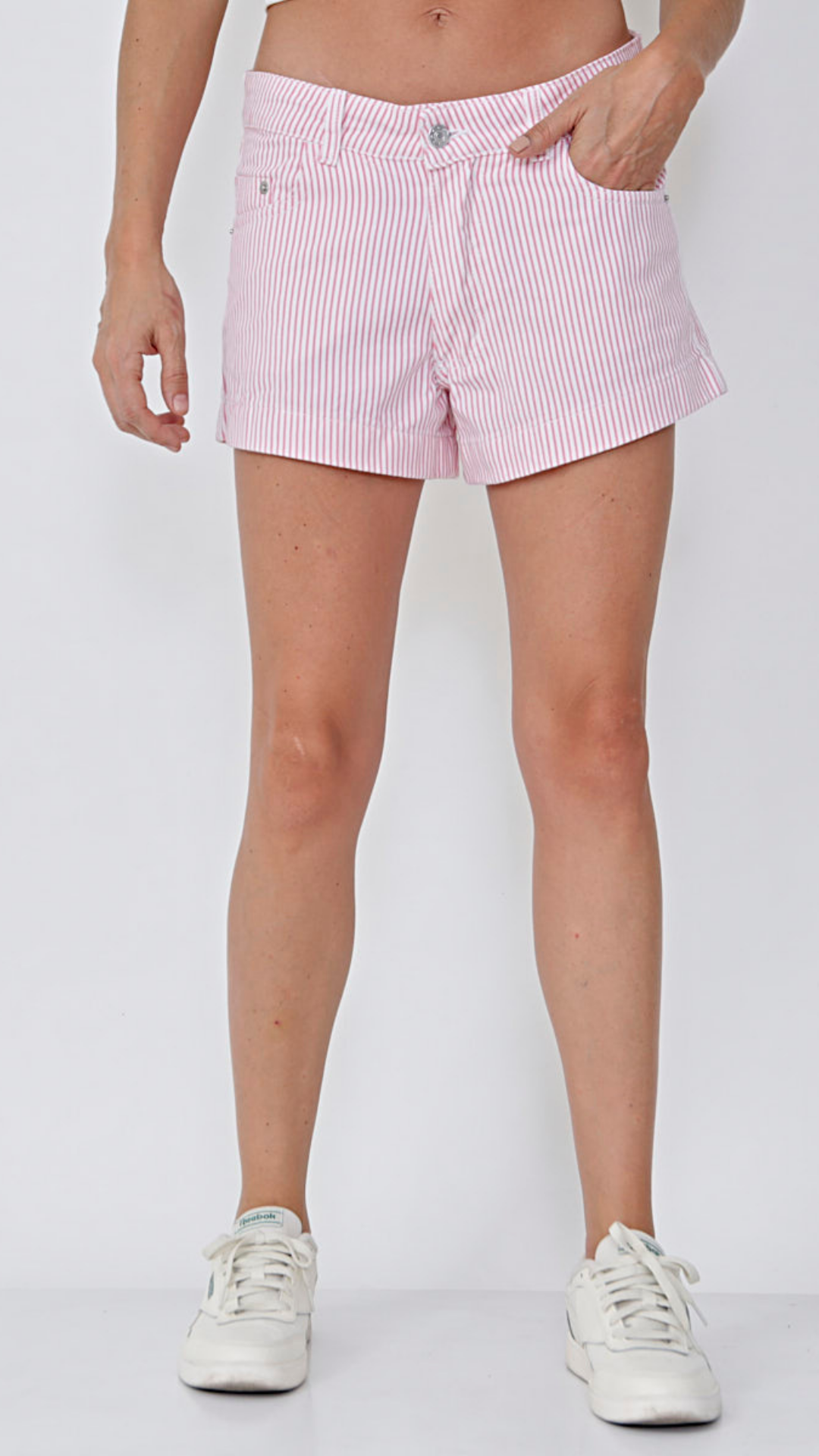 Short Rayado Rosa Gabardina con Dobladillo Art 316 - 316_a.png