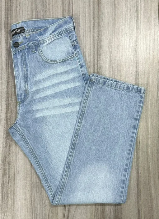 Pantalón Mom Clásico Liso Celeste Nevado Localizado +bigote