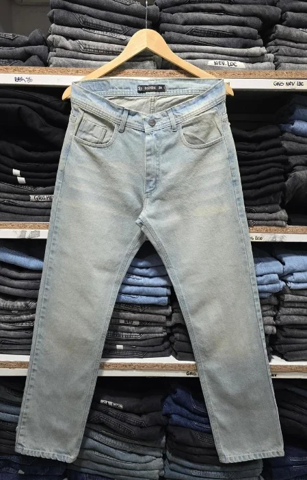 Pantalón Mom Clásico Liso Óxido Celeste Localizado +bigote