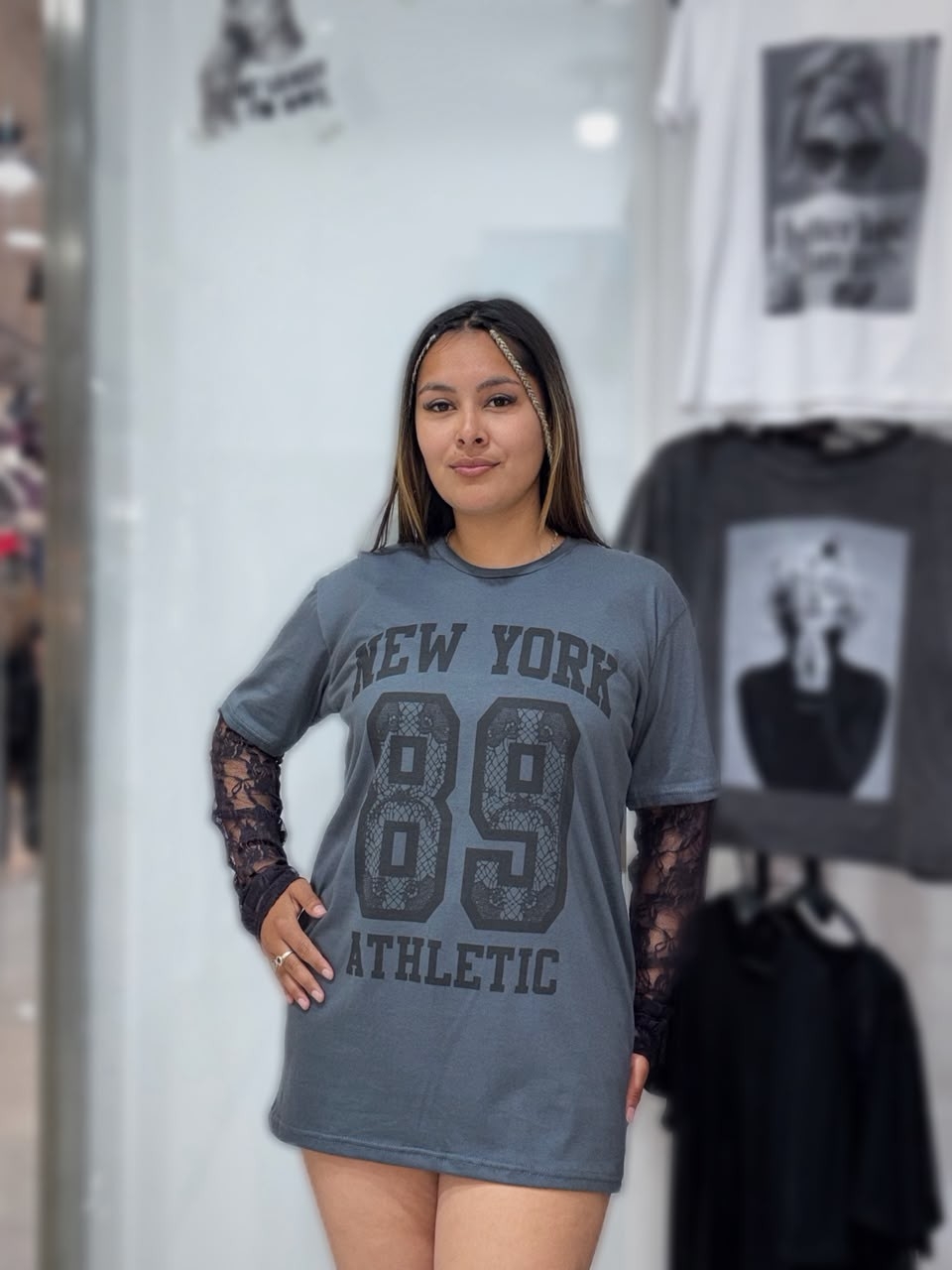 Remeron Largo Corte Oversize con Mangas de Encaje 003 Athletic - Imagen 3