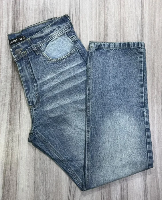 Pantalón Mom Clásico Liso Azul Óxido Localizado +bigote