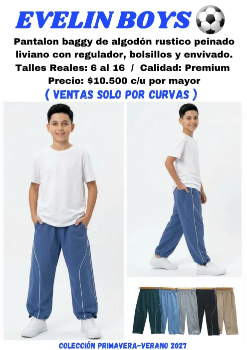 Pantalon Baggy con Regulador y Lineas Envivadas