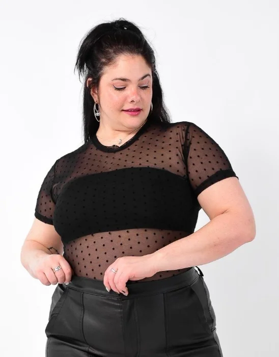 Body Tul Lunares Curvy