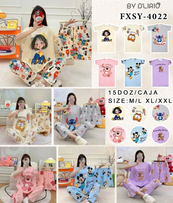 Pijamas de 4 Piezas
