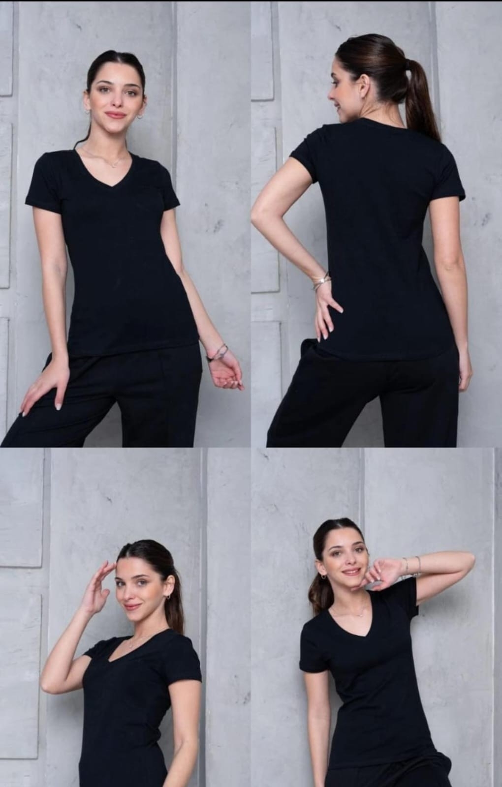 Remeras Básicas Algodón Peinado Escote V - Imagen 2
